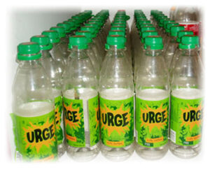 Empty bottles of URGE.